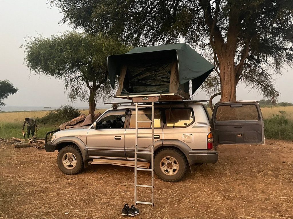 car with a Driver and Rooftop tent Uganda